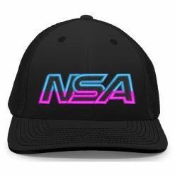 Pacific Headwear NSA Outline Series VICE Flex Fit Hat: 404M-BKPKBL
