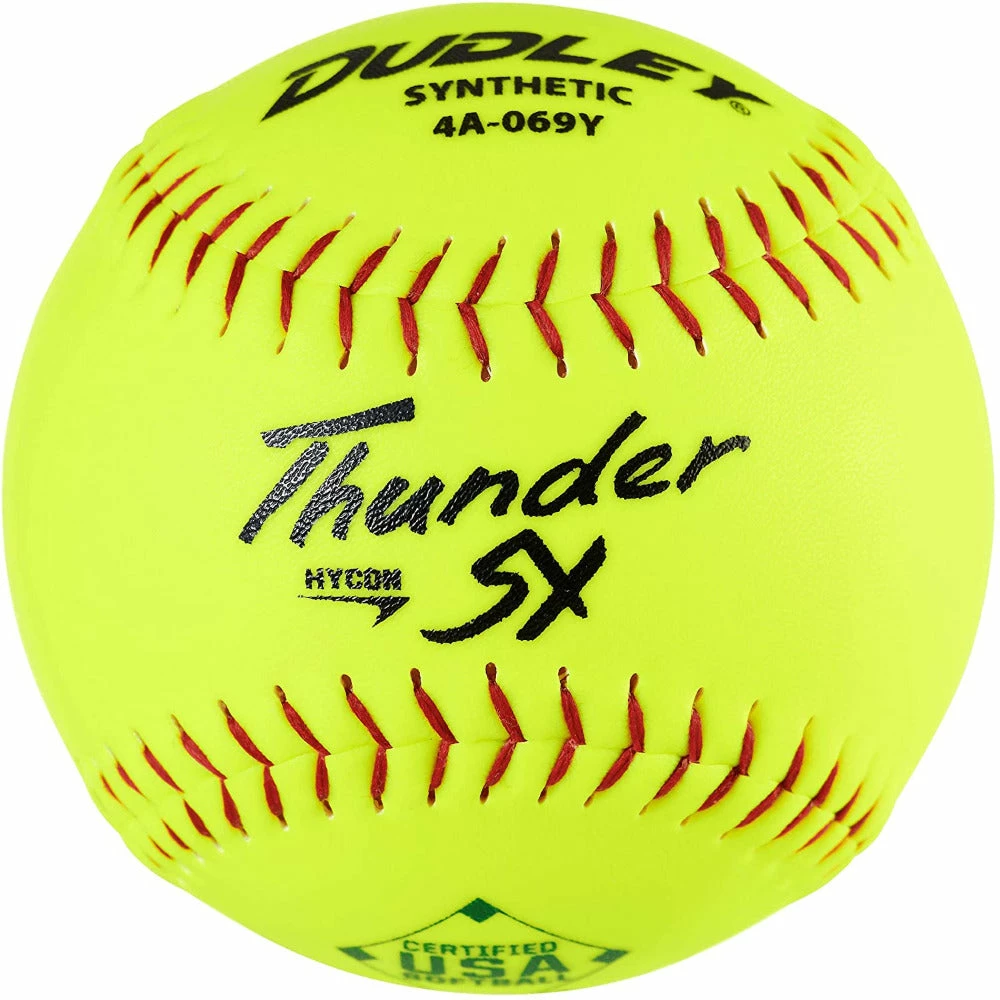 Dudley ASA Thunder SY Hycon 12" 52/300 Synthetic Slowpitch Softballs: 4A-069Y 1 Dudley ASA Thunder SY Hycon 12" 52/300 Synthetic Slowpitch Softballs: 4A-069Y