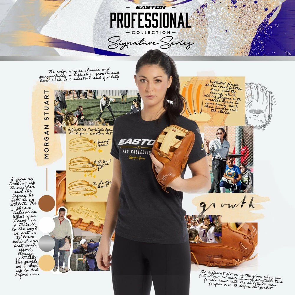 Easton Morgan Stuart Professional Collection Signature Series 11.75" Fastpitch Softball Glove: MJS1878 4 Easton Morgan Stuart Professional Collection Signature Series 11.75" Fastpitch Softball Glove: MJS1878 - Image 4