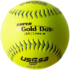 Worth USSSA Super Gold Dot Pro M 12" 44/375 Composite Slowpitch Softballs: UM12CY