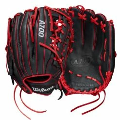 Wilson A700 12" Baseball Glove: WBW10012712 9 Wilson A700 12" Baseball Glove: WBW10012712 -Easton shop WBW100128 8 A700 12 Black Red.png.cq5dam.web .1200.1200