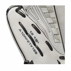 Wilson A1000 V125 12.5" Fastpitch Glove: WBW100182125 -Easton shop WBW100182 6 A1000 FP V125 OF 125 White Black.png.cq5dam.web .1200.1200