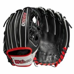 Wilson A2000 1975 11.75" Baseball Glove: WBW1009701175 15 Wilson A2000 1975 11.75" Baseball Glove: WBW1009701175 -Easton shop WBW100970 8 A2000 IF 1975 1175 Black White Red.png.cq5dam.web .1200.1200