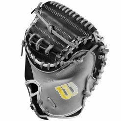 Wilson A2000 M2 33.5" Baseball Catcher's Mitt: WBW100977335 10 Wilson A2000 M2 33.5" Baseball Catcher's Mitt: WBW100977335 -Easton shop WBW100977 2 A2000 C M2SS 335 Grey Black.png.cq5dam.web .1200.1200