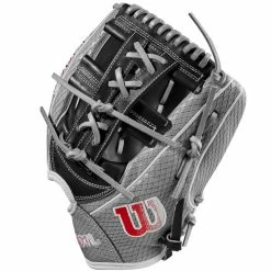 Wilson A2000 FP75SS 11.75" SuperSkin Fastpitch Glove: WBW1009911175 -Easton shop WBW100991 2 A2000 FP FP75SS 1175 GreySnakeSS Black Red.png.cq5dam.web .1200.1200