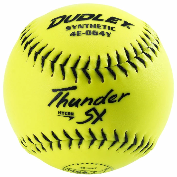 Dudley NSA Thunder SY Hycon 11" 52/275 Synthetic Slowpitch Softballs: 4E-064Y 1 Dudley NSA Thunder SY Hycon 11" 52/275 Synthetic Slowpitch Softballs: 4E-064Y