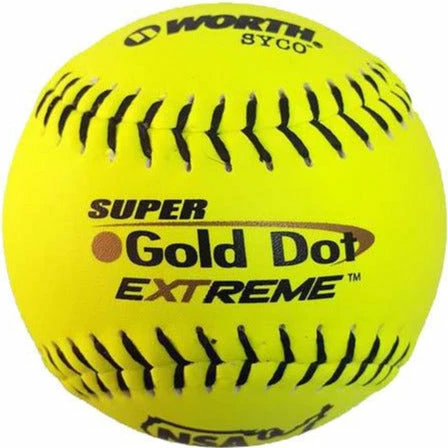 Worth NSA Super Gold Dot Extreme ICON 12" 44/400 Composite Slowpitch Softballs: NI12CY 1 Worth NSA Super Gold Dot Extreme ICON 12" 44/400 Composite Slowpitch Softballs: NI12CY